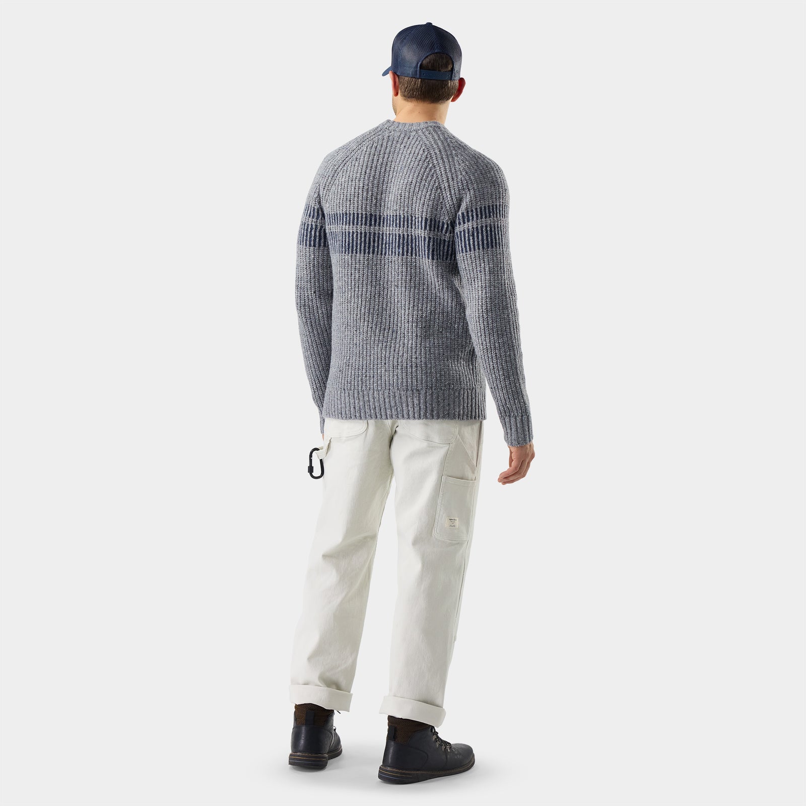 Men's Fisherman Crew Sweater Light Navy - ver - 2