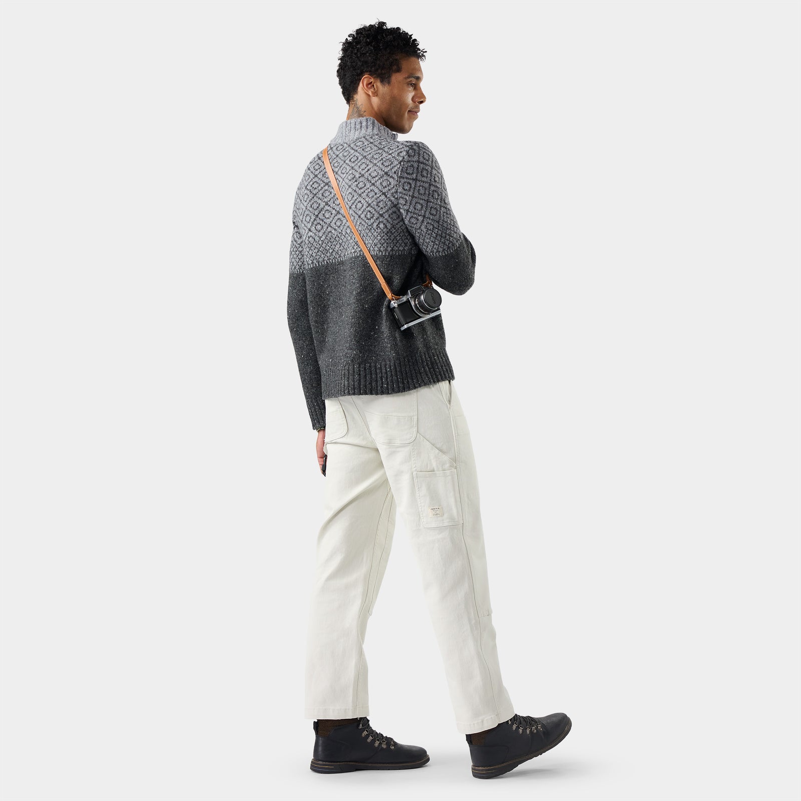 Men's Summit 1/4 Zip Sweater Charcoal Heather - ver - 2