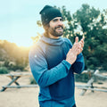 Men's Active Fleece Wind Hoodie Nightfall Blue-Deep Navy - ver - 5
