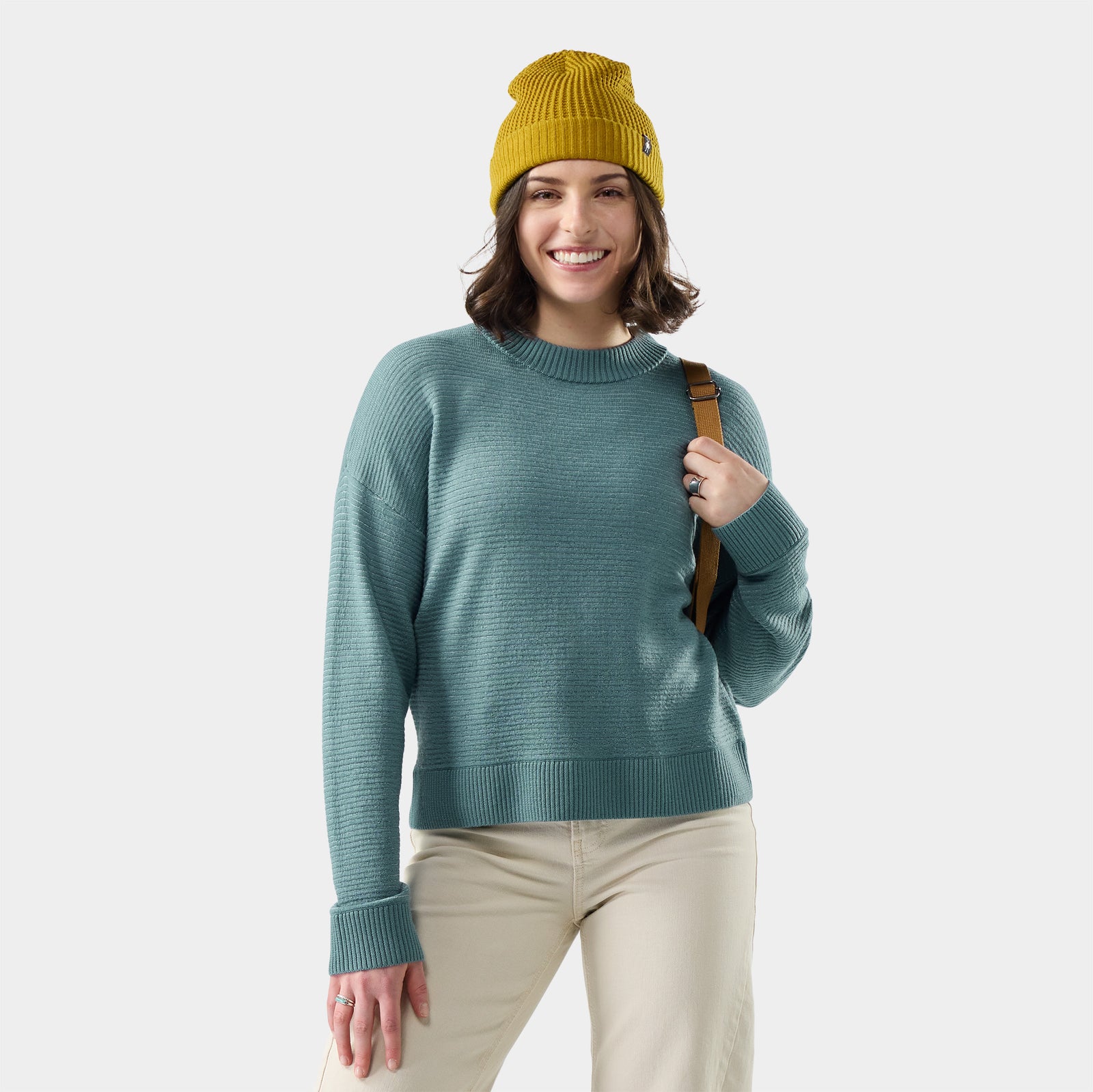 Women's Summit Crew Sweater Dusty Teal - ver - 1