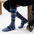 Snowboard Cold Canyon Over the Calf Socks Nightfall Blue - ver - 2