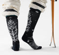 Women's Ski Ice Blossom Over the Calf Socks Moonbeam - ver - 2