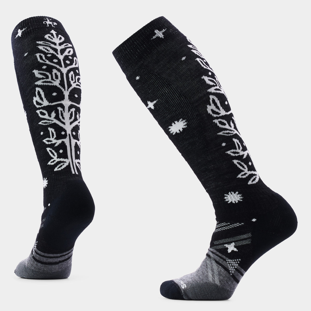 Women's Ski Ice Blossom Over the Calf Socks Moonbeam - ver - 1