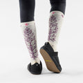 Women's Ski Ice Blossom Over the Calf Socks Moonbeam - ver - 2