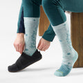Women's Ski Ice Blossom Over the Calf Socks Frosty Green - ver - 2