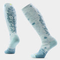 Women's Ski Ice Blossom Over the Calf Socks Frosty Green - ver - 1