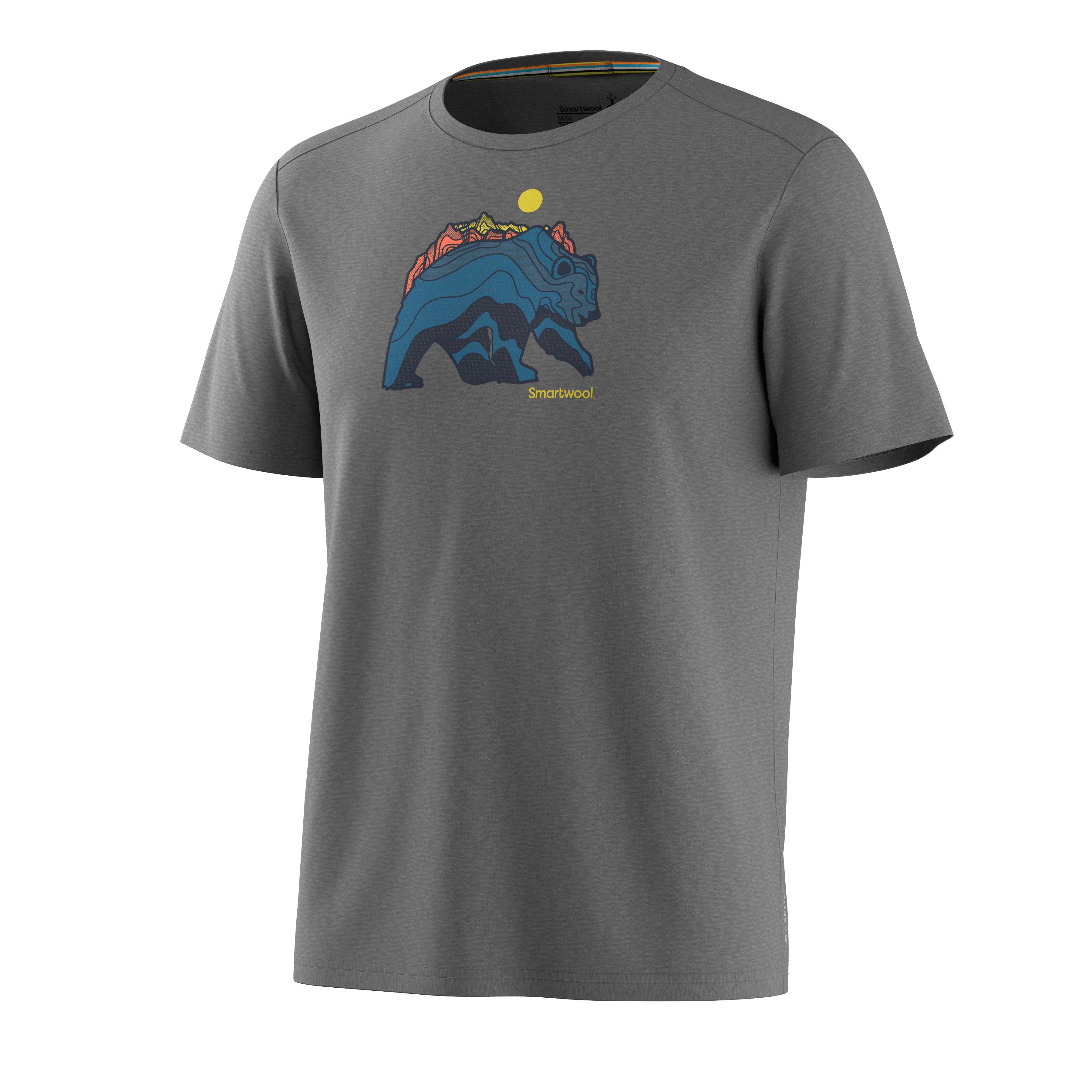 Men's Bear Strata Active Short Sleeve Graphic Tee - Light Gray Heather