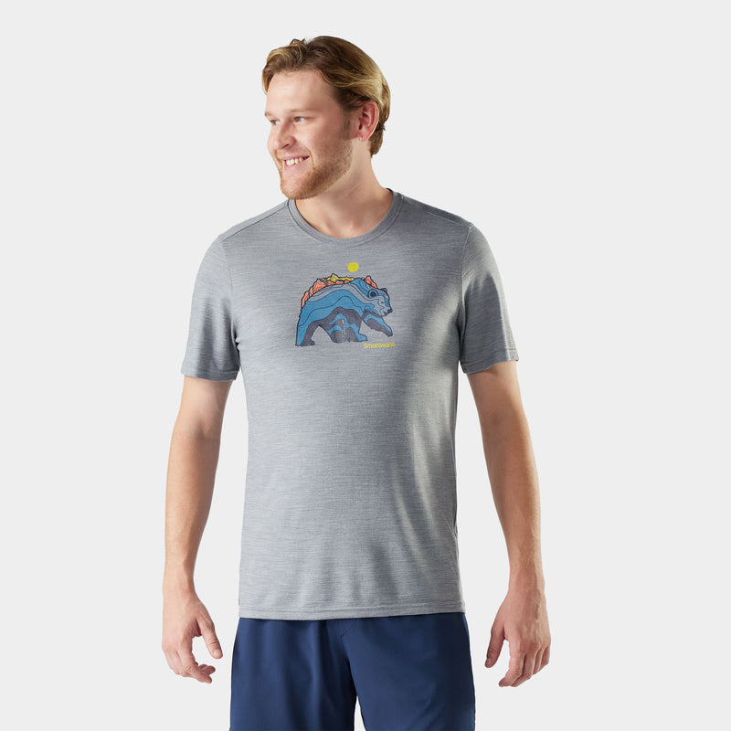Men's Bear Strata Active Short Sleeve Graphic Tee - Light Gray Heather / L