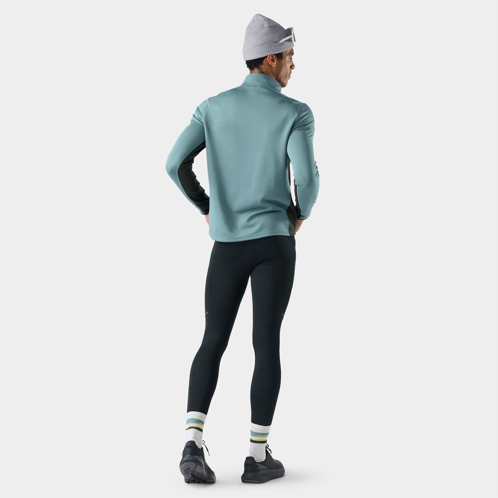 Men's Active Fleece 1/2 Zip Dusty Teal - ver - 2