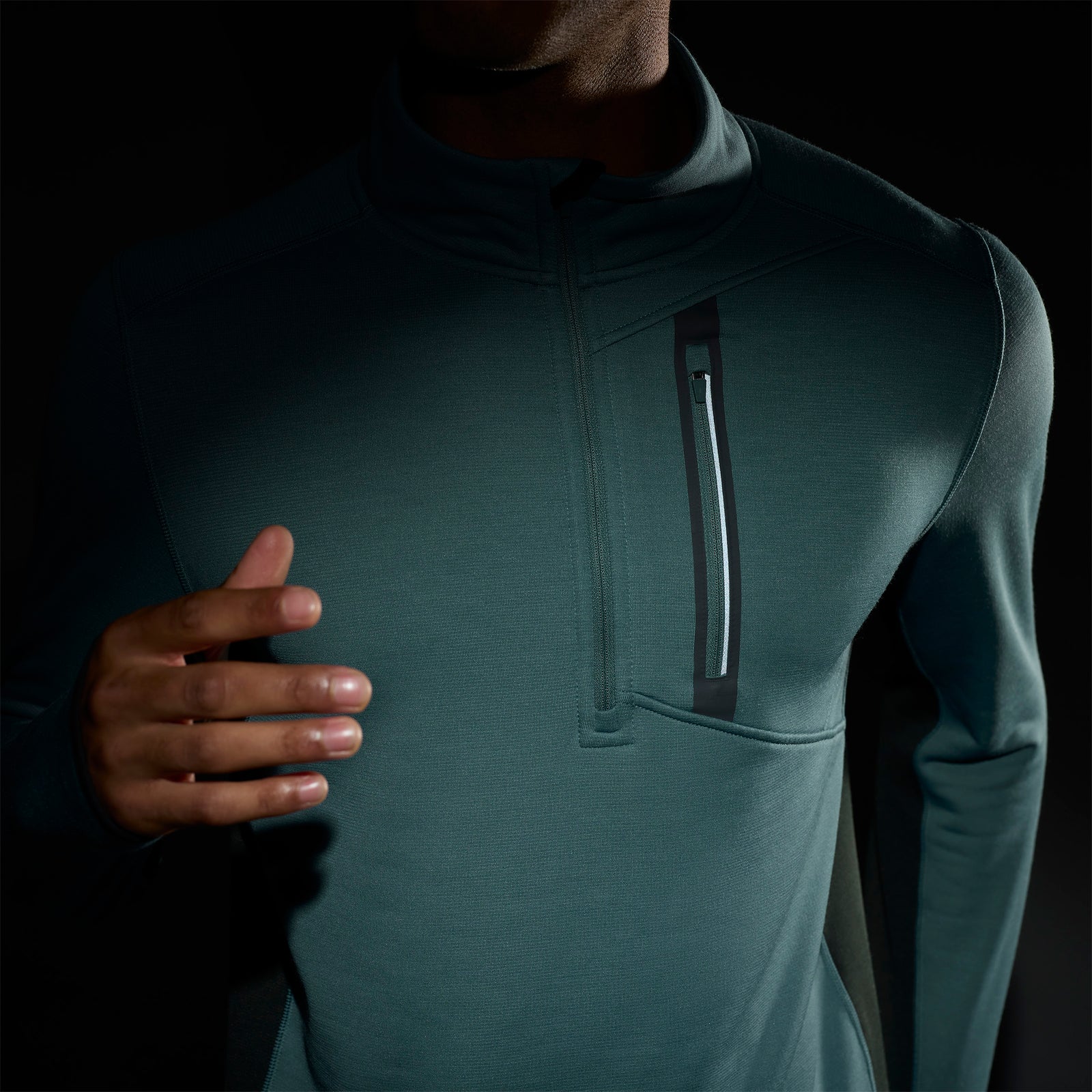 Men's Active Fleece 1/2 Zip Dusty Teal - ver - 4