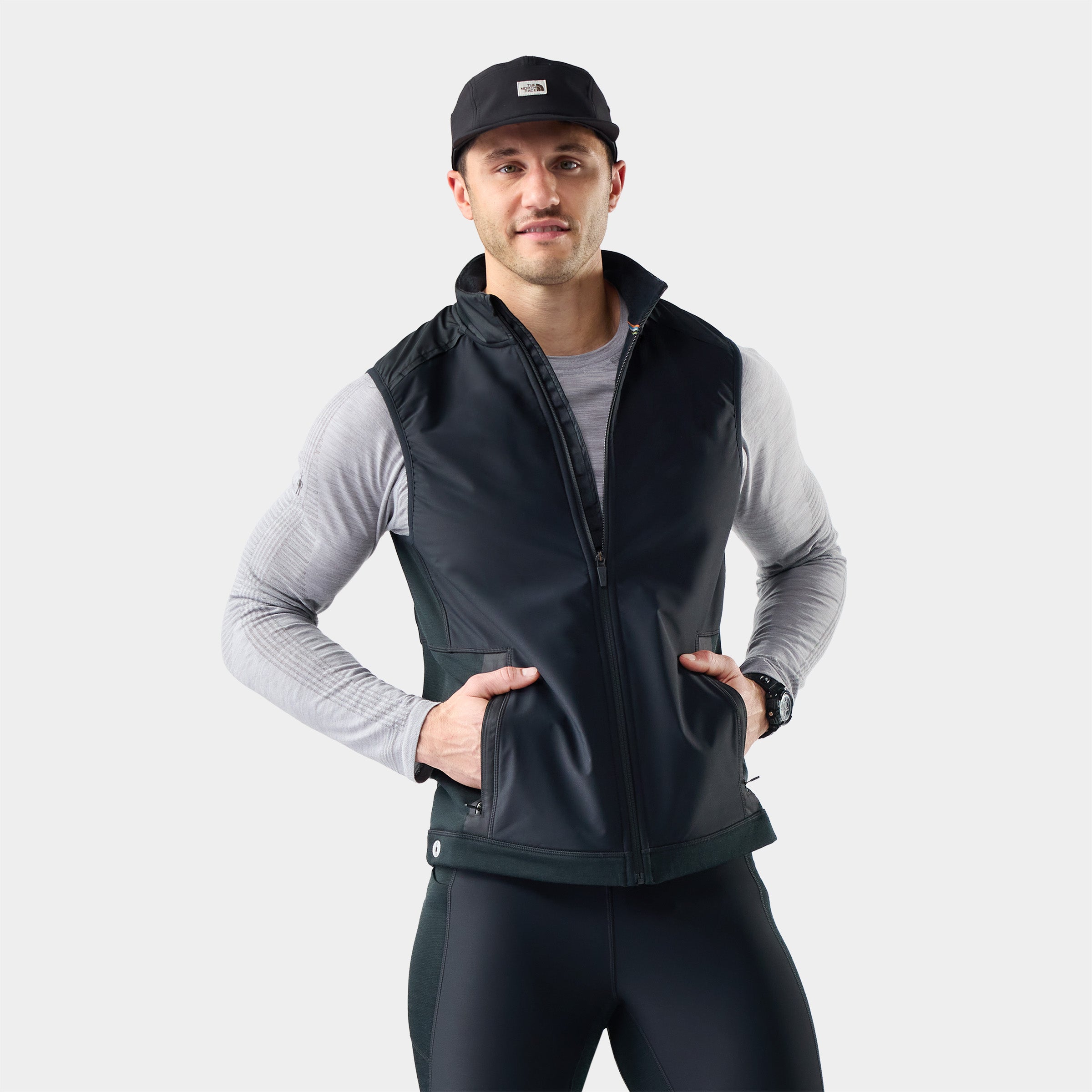 Men's Active Fleece Wind Insulated Vest Black