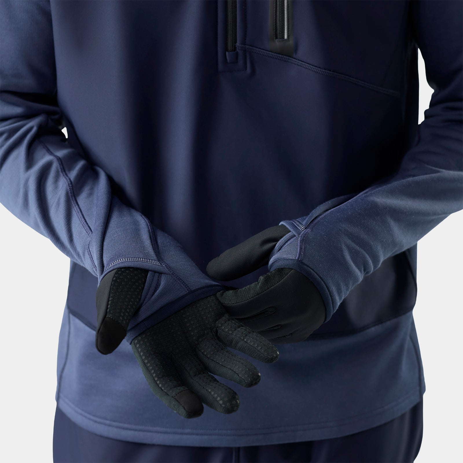 Men's Active Fleece Wind 1/2 Zip Deep Navy - ver - 3