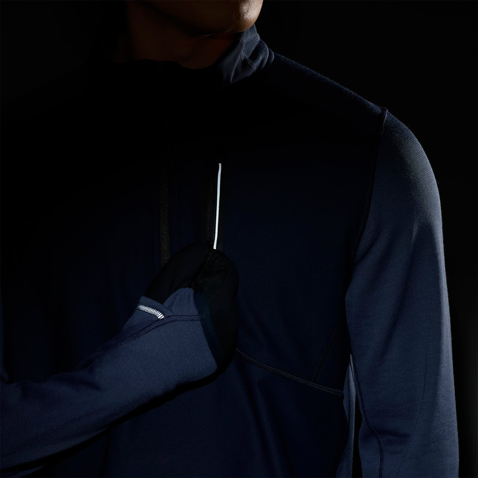 Men's Active Fleece Wind 1/2 Zip Deep Navy - ver - 4