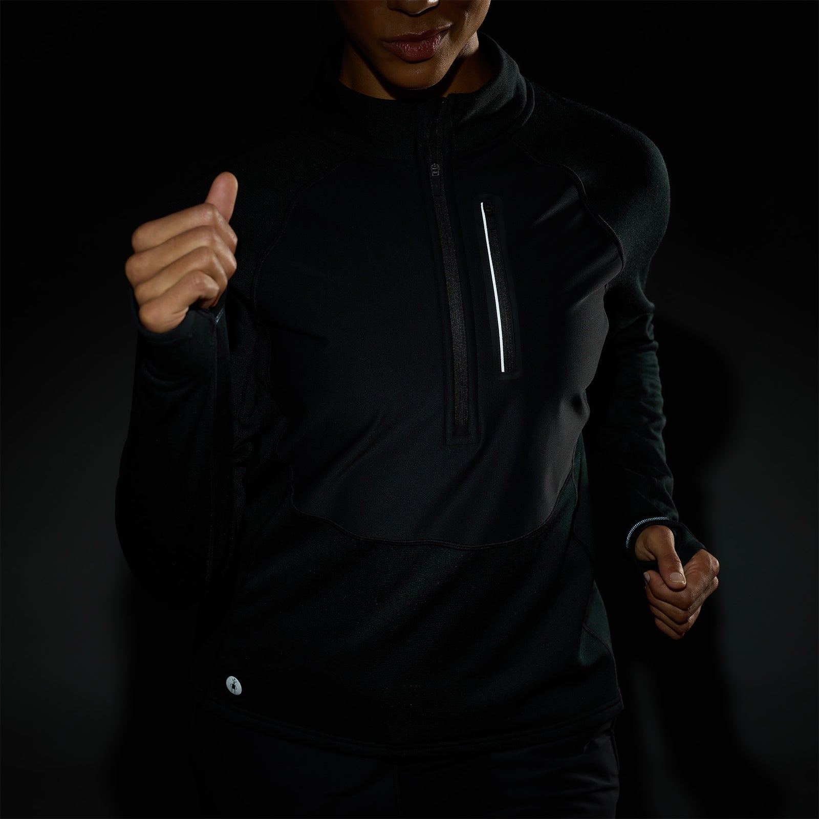 Women's Active Fleece Wind 1/2 Zip Nightfall Blue-Deep Navy - ver - 3