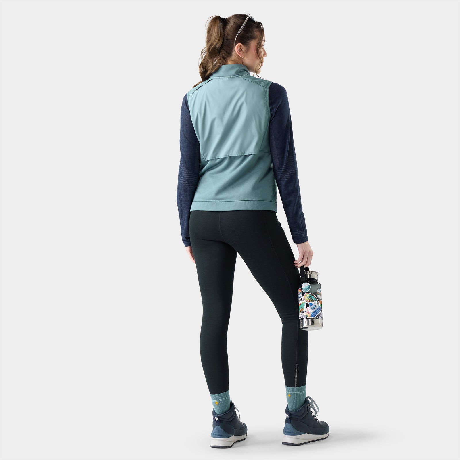 Women's Active Fleece Wind Insulated Vest Dusty Teal - ver - 2