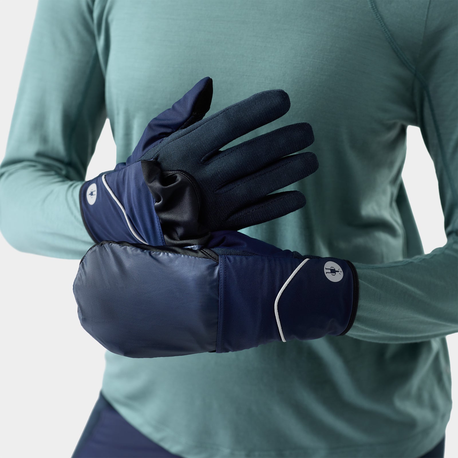 Active Fleece Wind Mitten Deep Navy - ver - 1
