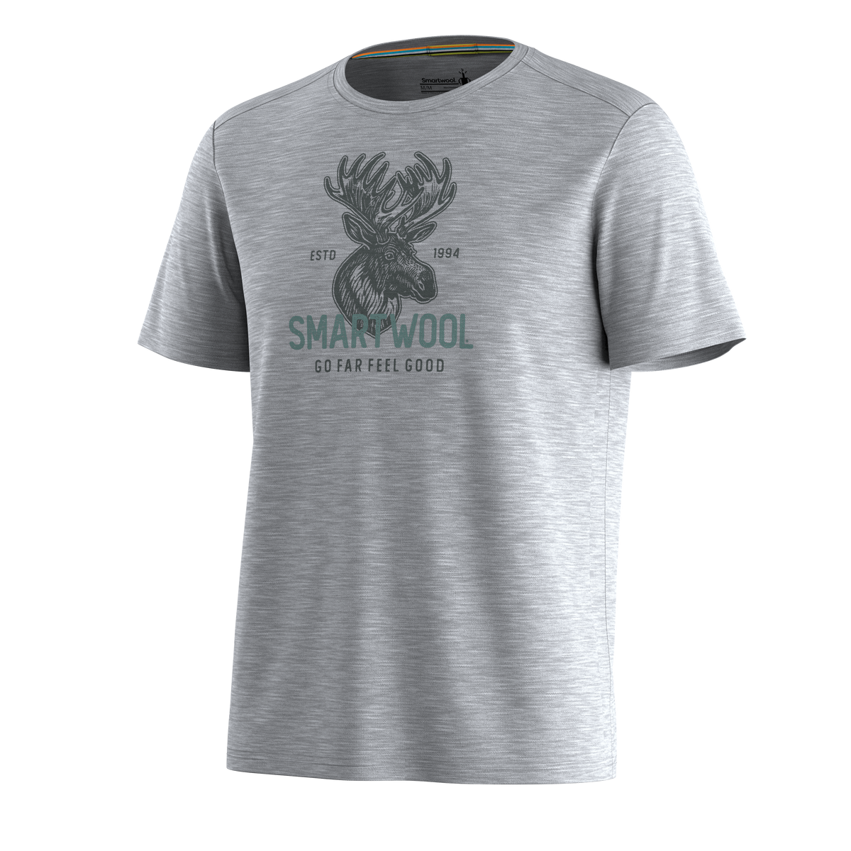 Men's Moose Mode Active Short Sleeve Graphic Tee Light Gray Heather