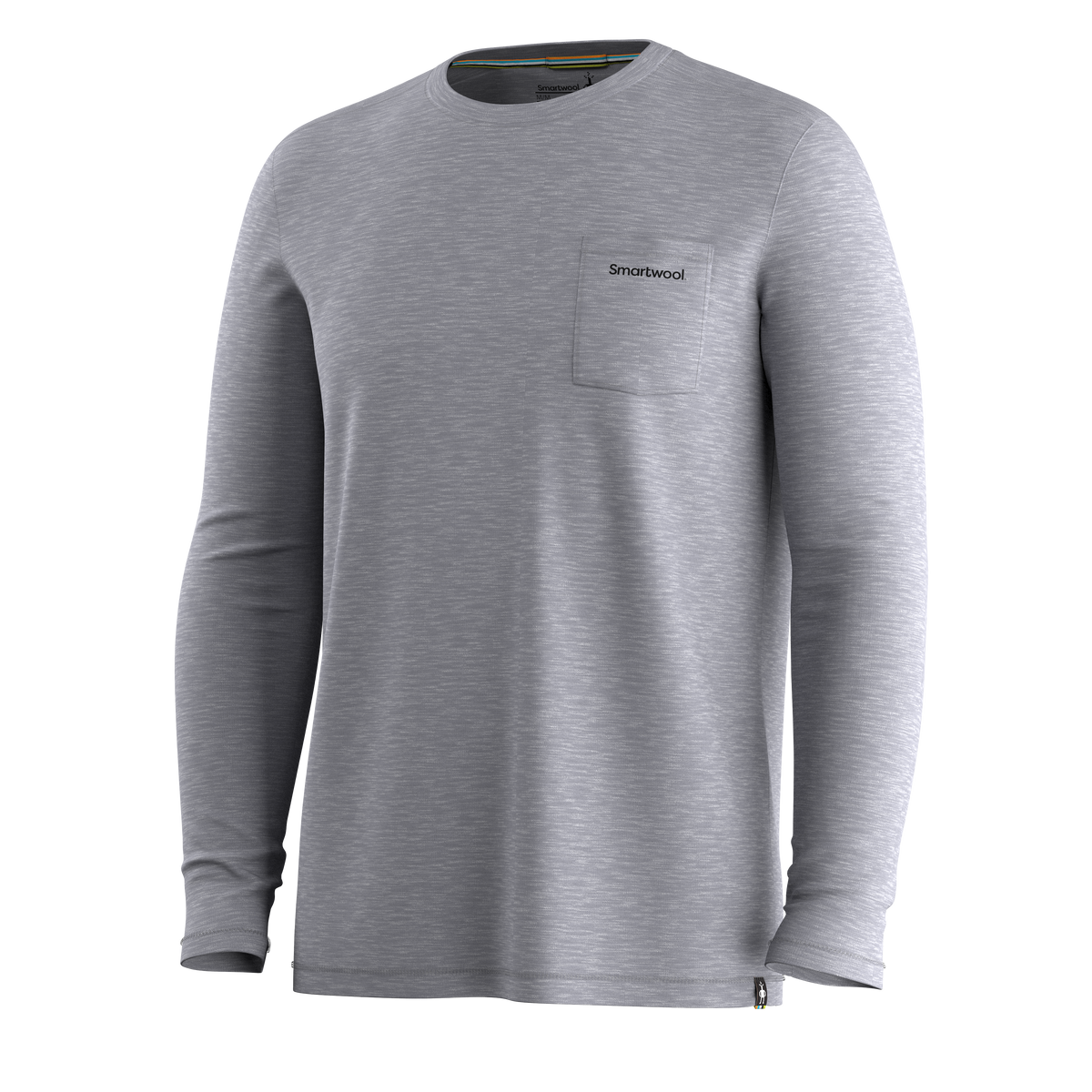 Men's Hemp Blend Go Far Bear Long Sleeve Graphic Tee Light Gray Heather - ver - 3
