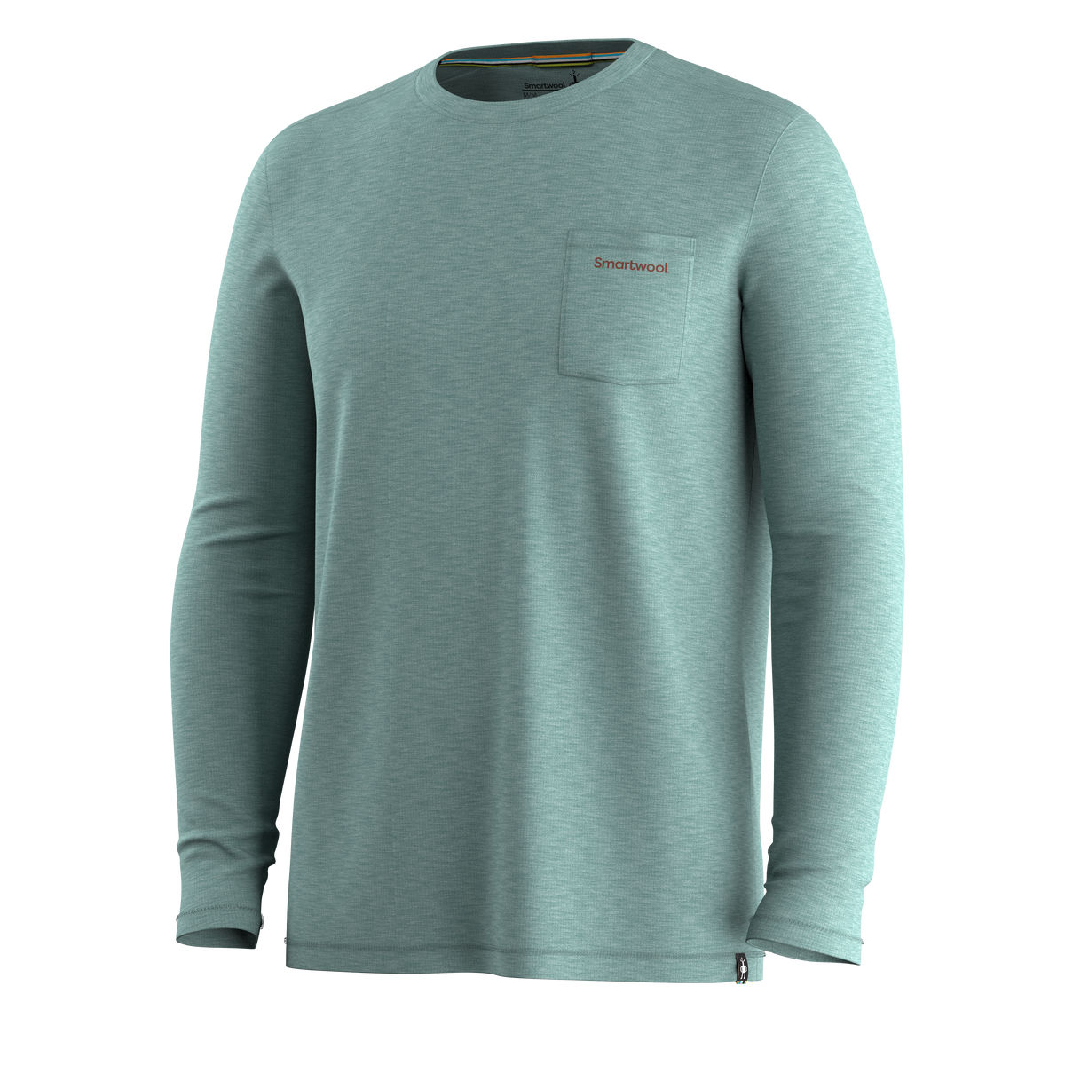 Men's Hemp Blend Go Far Bear Long Sleeve Graphic Tee Dusty Teal Heather - ver - 3