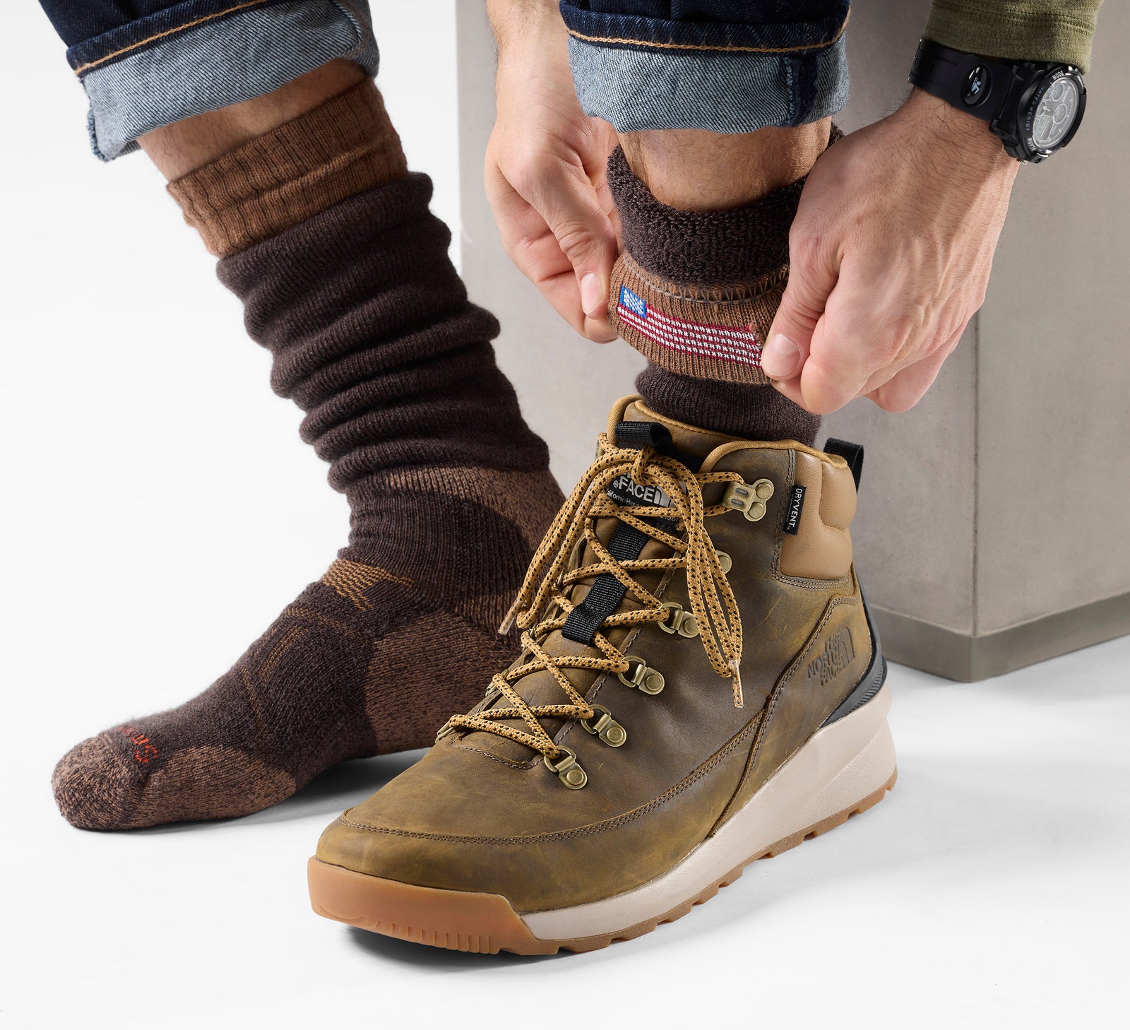 Hunt Wader Over The Calf Socks Chestnut - ver - 2