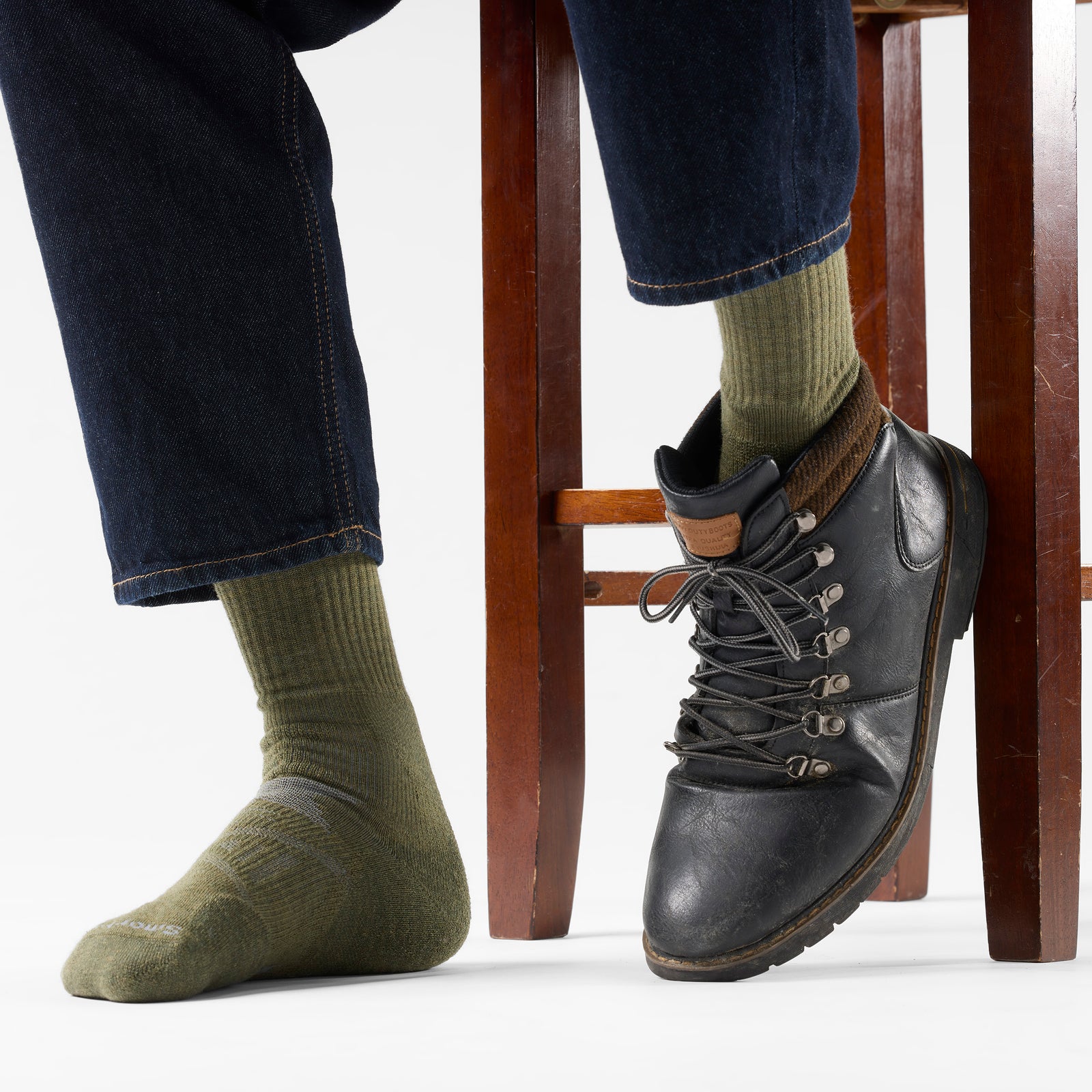 Work Tall Crew Socks Deep Navy - ver - 2