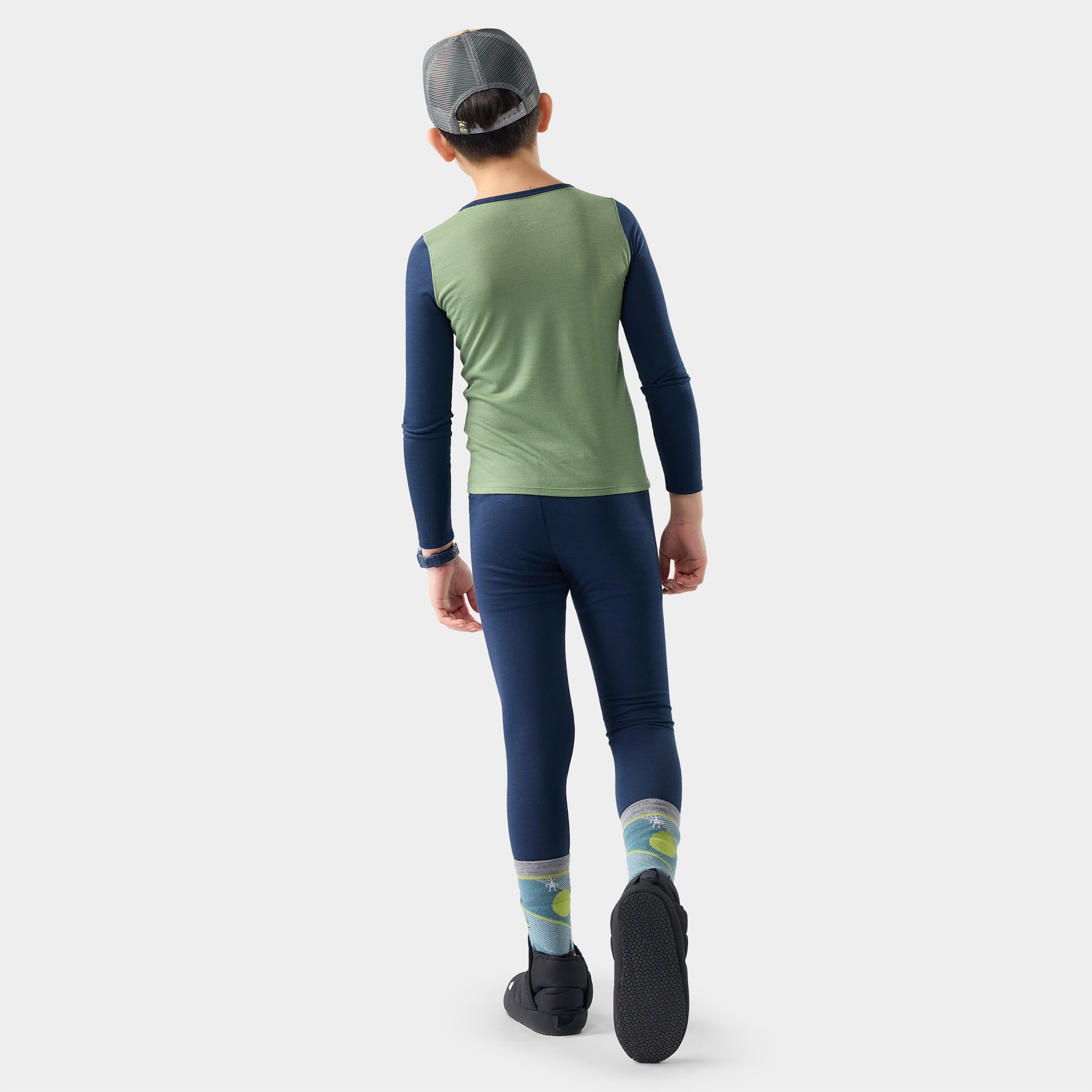 Haut de base à encolure ronde classique en mélange de mérinos en boîte pour enfants  - voir - 2