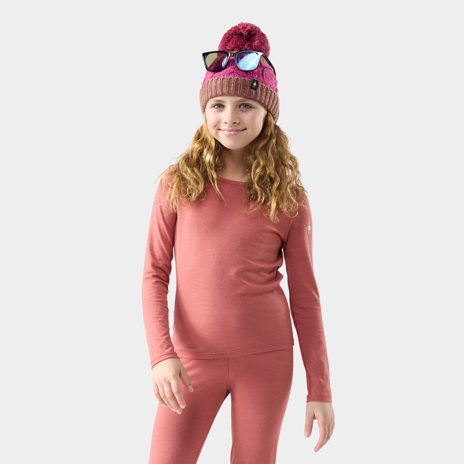 Haut de base à encolure ronde classique en mélange de mérinos pour enfants  - voir - 1