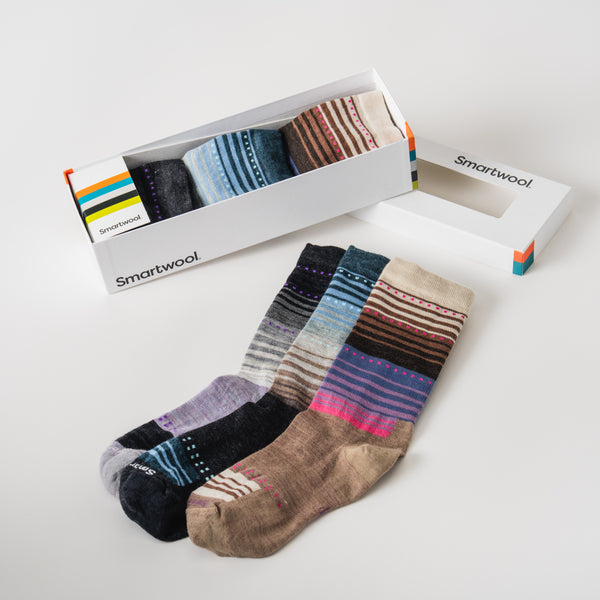 Women's Everyday Stitch Stripe Crew Socks Trio Gift Box