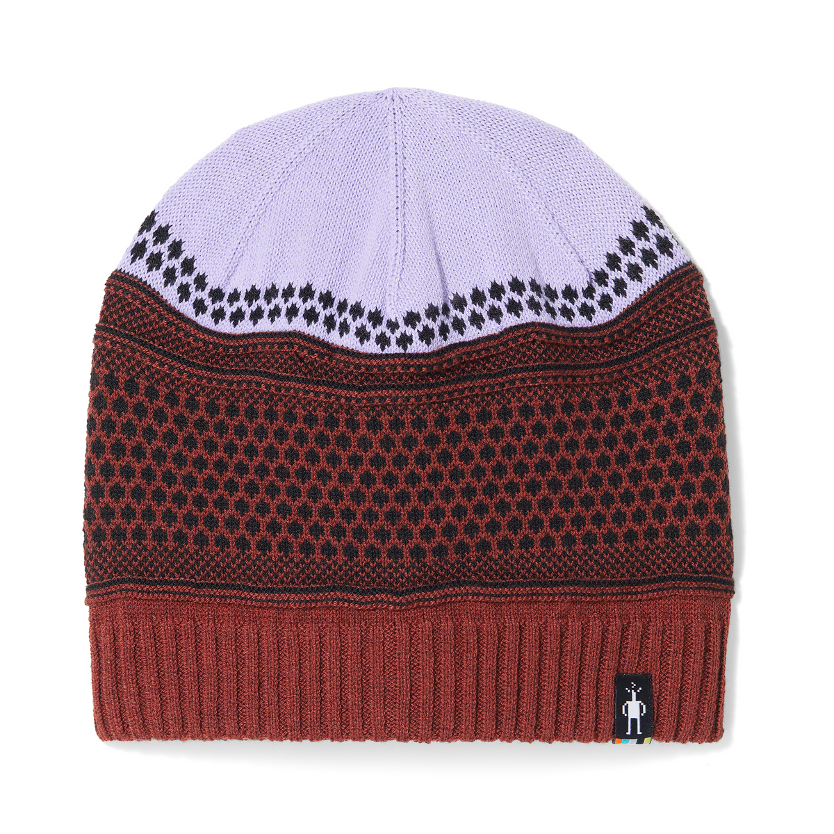 Popcorn Cable Reversible Beanie - Currant Heather