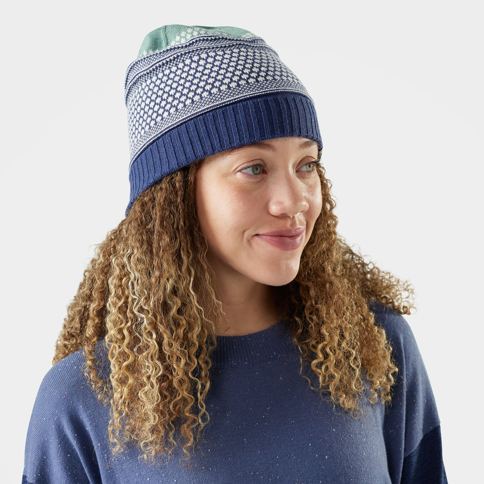 Popcorn Cable Reversible Beanie Natural - ver - 1