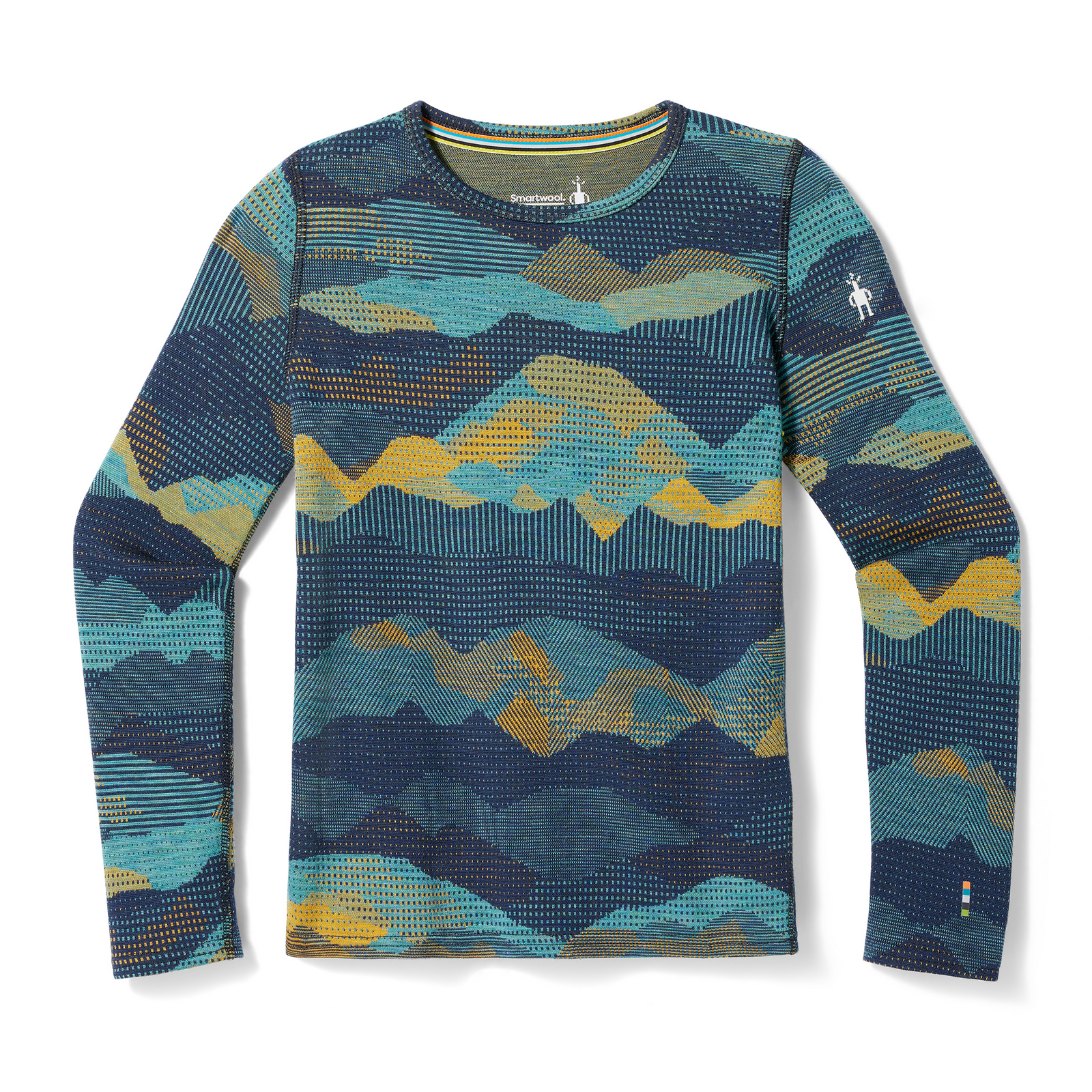 Kids' Classic Thermal Merino Base Layer Crew Pacific Blue - ver - 1