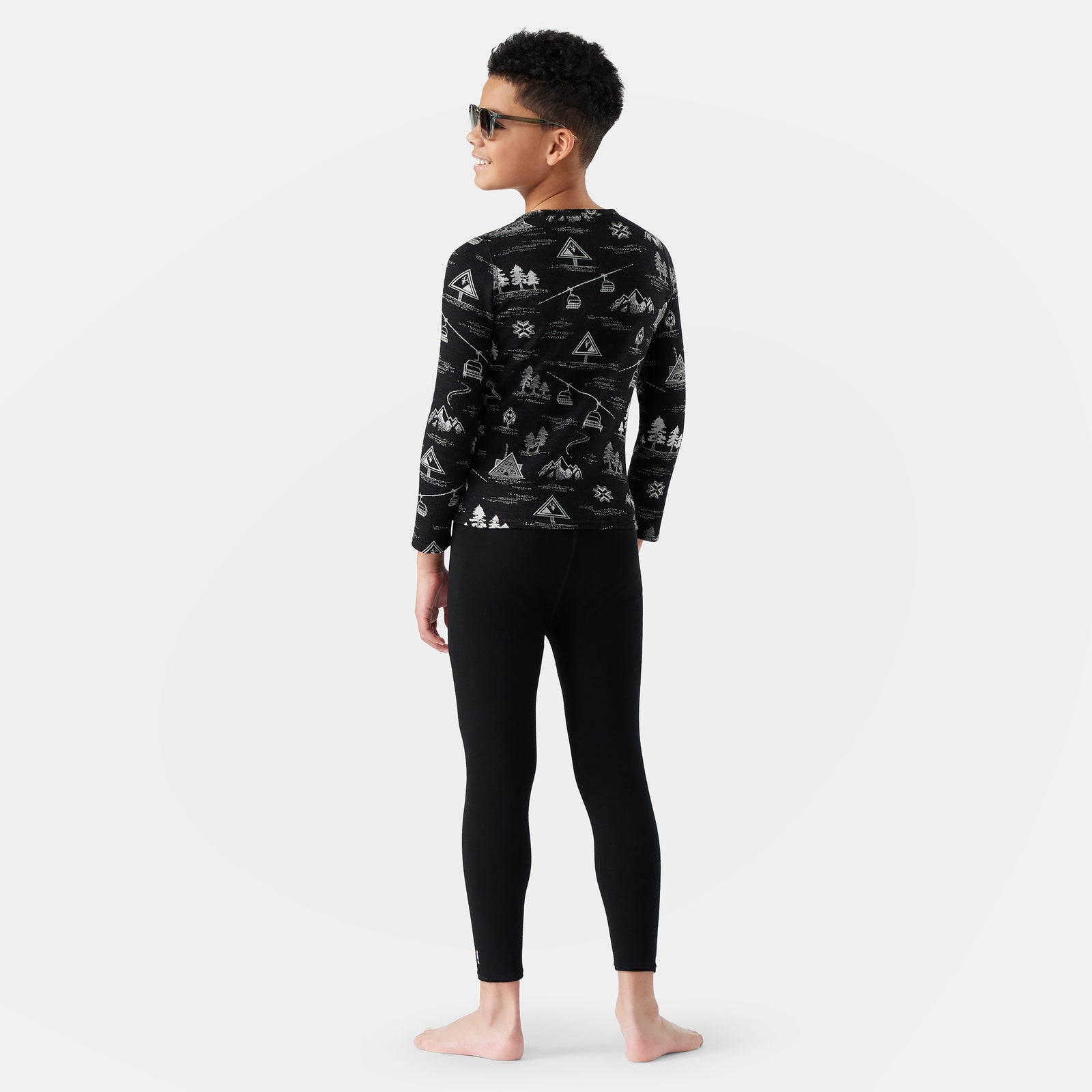 Kids' Classic Thermal Merino Base Layer Crew Pacific Blue - ver - 4