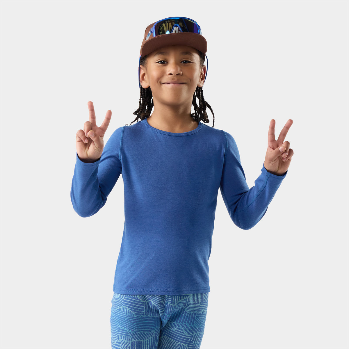 Haut de base thermal Merino classique à encolure ronde en boîte pour enfants  - 
