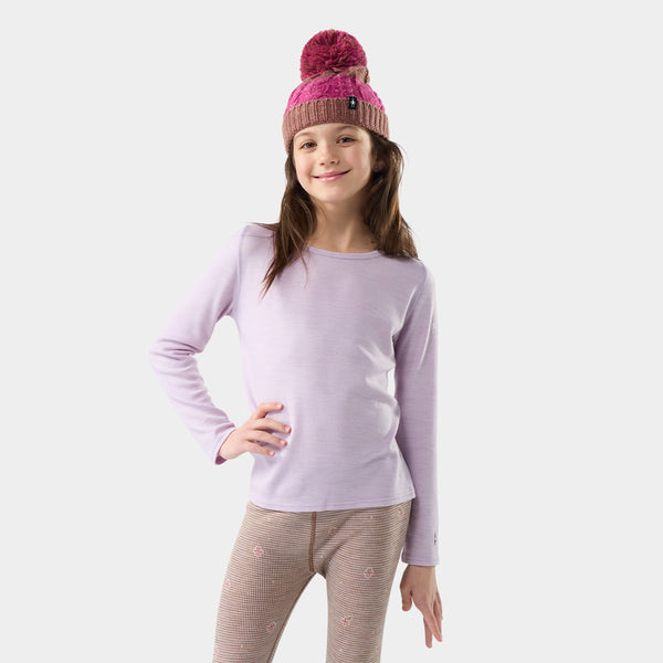 Haut de base thermal Merino classique à encolure ronde en boîte pour enfants