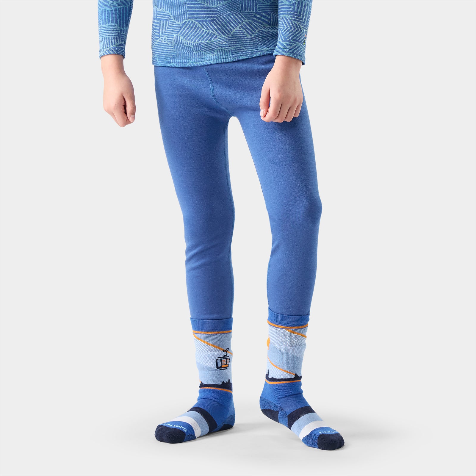 Kids' Classic Thermal Merino Base Layer Bottom Pacific Blue - ver - 4