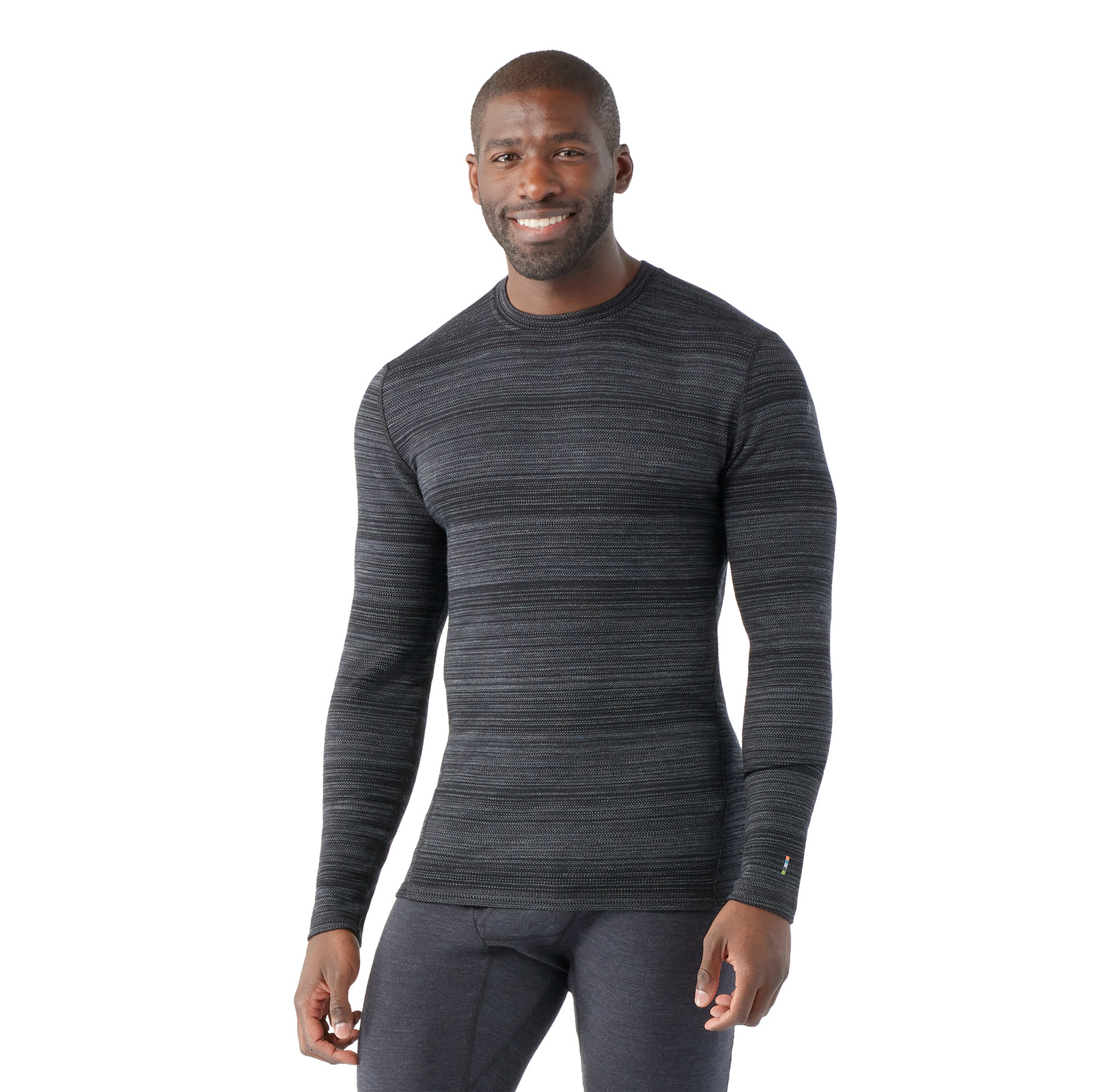 Men's Classic Thermal Merino Base Layer Crew Mineral Blue Heather - ver - 1
