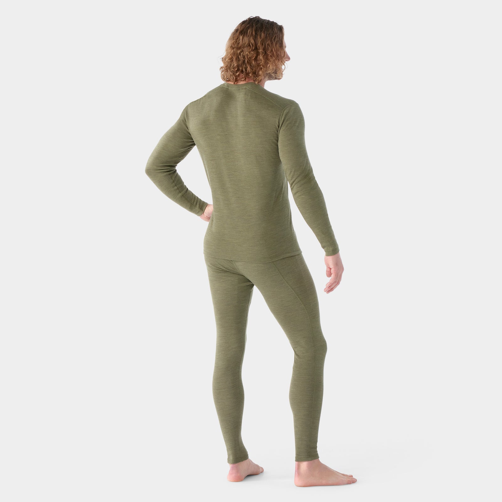 Men's Classic Thermal Merino Base Layer Crew Mineral Blue Heather - ver - 2