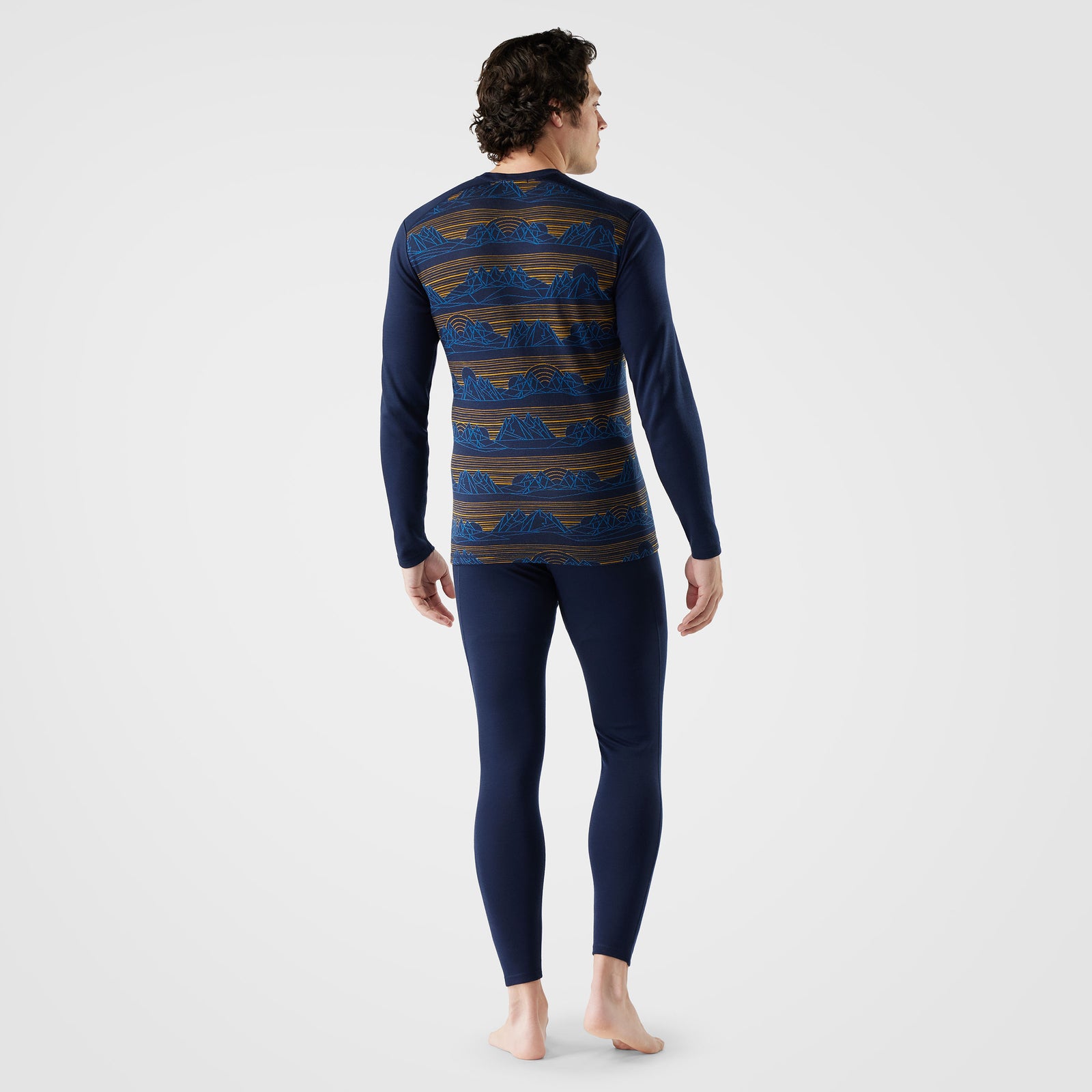 Men's Classic Thermal Merino Base Layer Crew Mineral Blue Heather - ver - 2