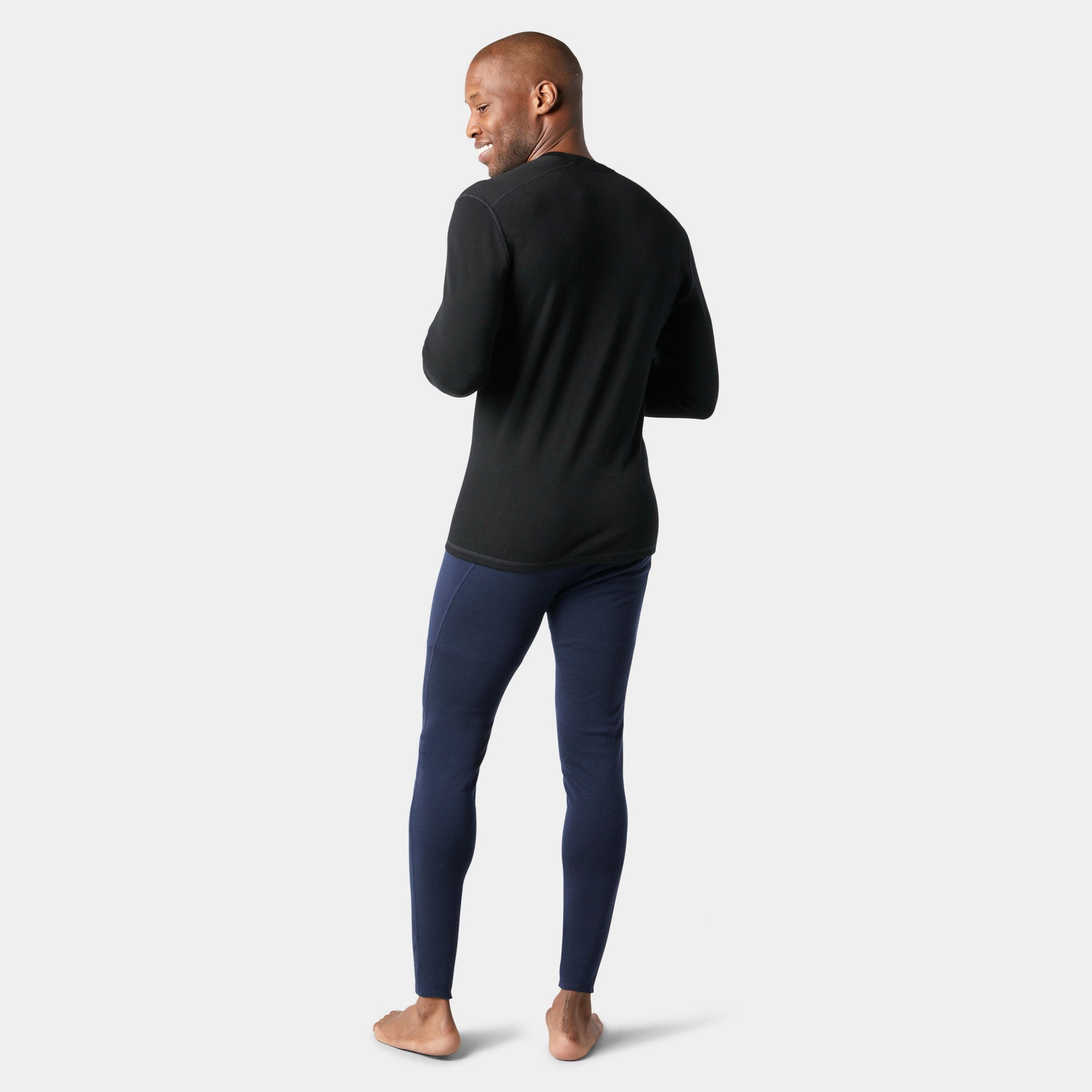 Men's Classic Thermal Merino Base Layer Crew Twilight Blue Heather - ver - 2