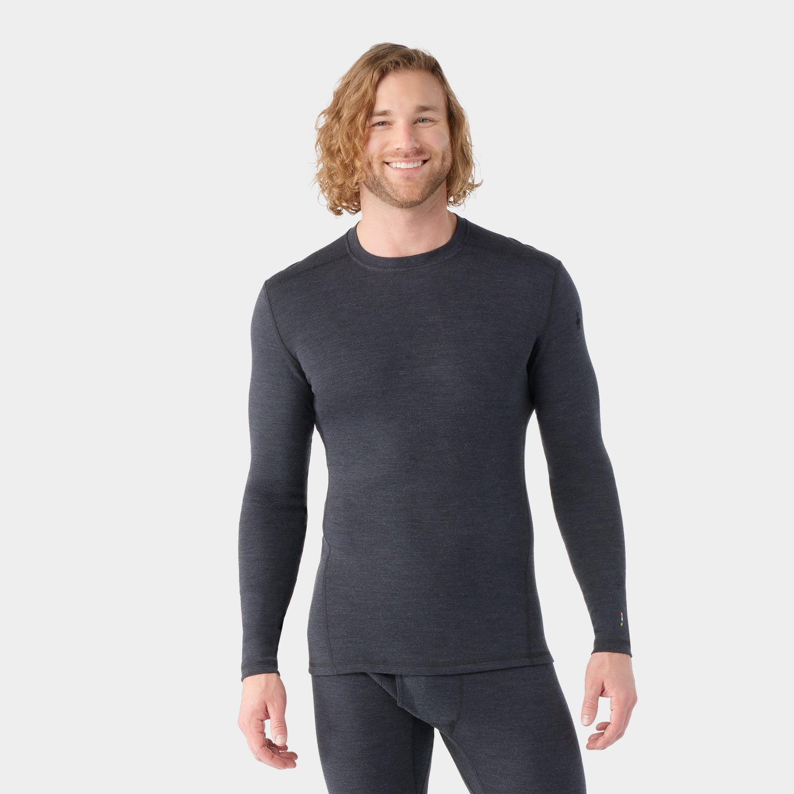 Men's Classic Thermal Merino Base Layer Crew Twilight Blue Heather - ver - 5