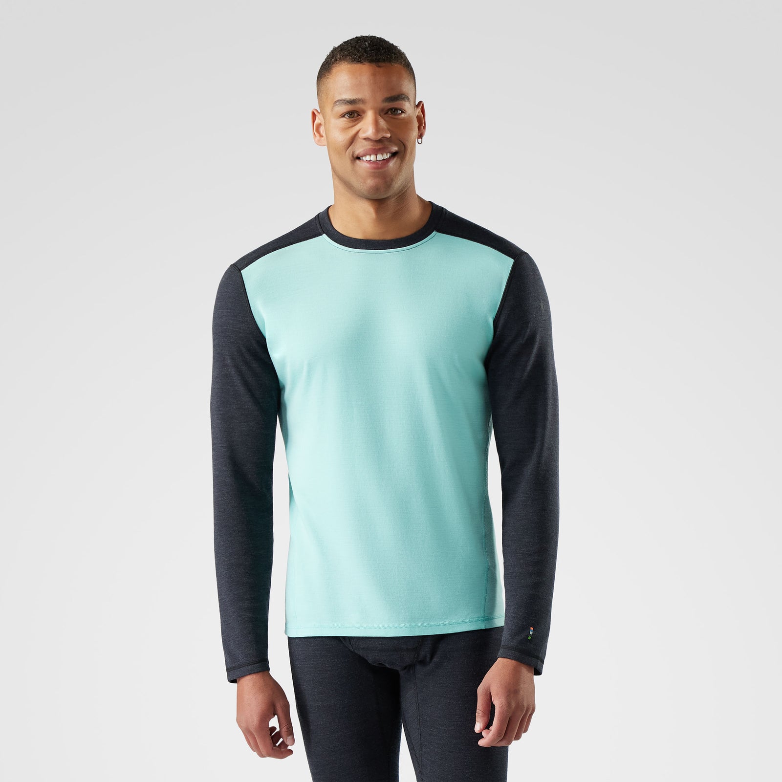 Men's Classic Thermal Merino Base Layer Crew Twilight Blue Heather - ver - 1