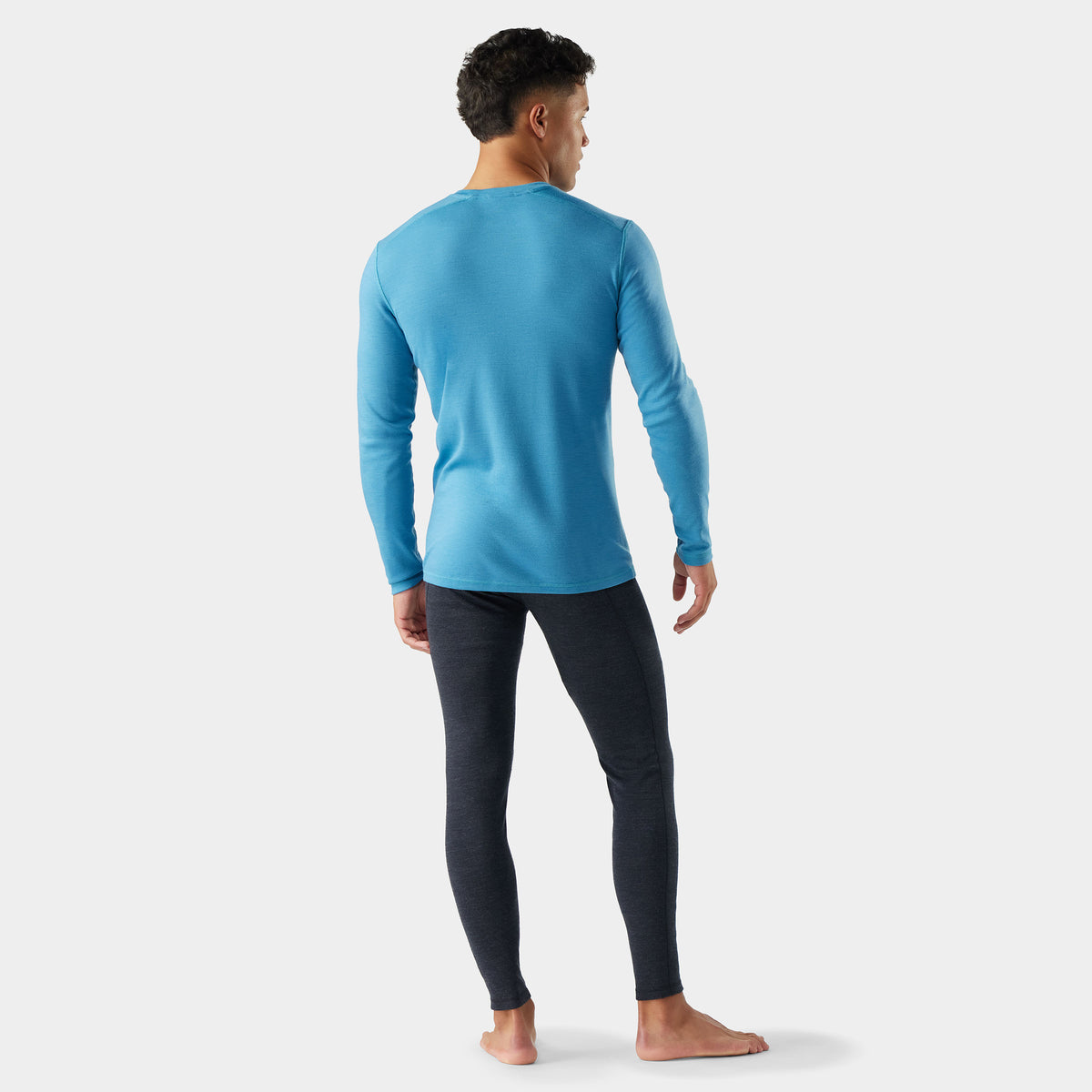 Men's Classic Thermal Merino Base Layer Crew Mineral Blue Heather - 2
