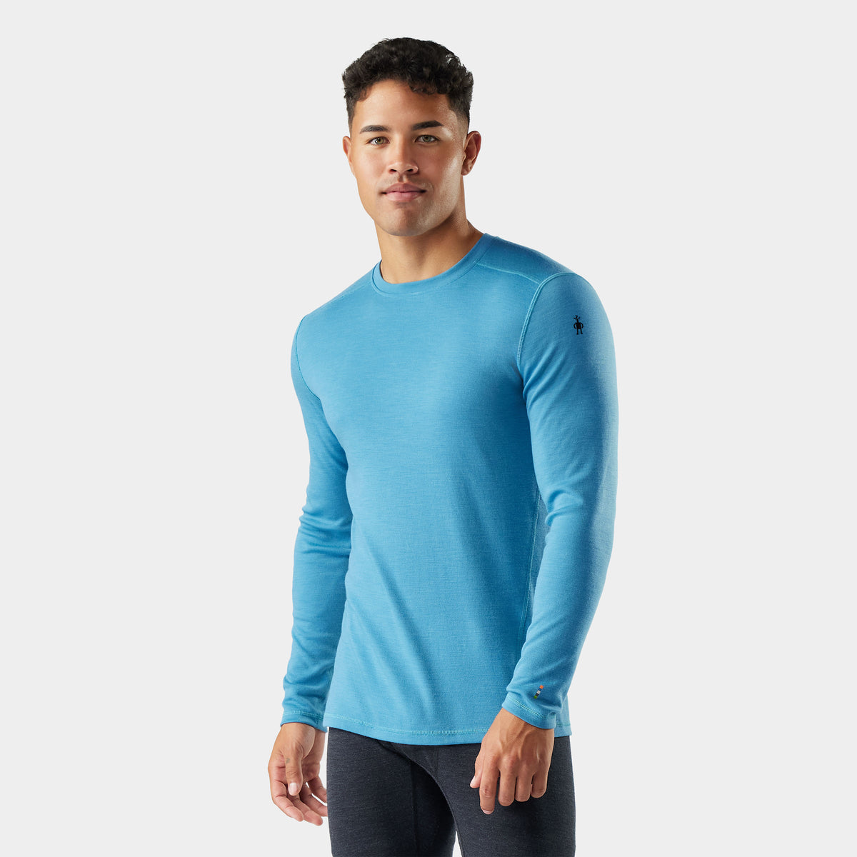 Men's Classic Thermal Merino Base Layer Crew Mineral Blue Heather - 1