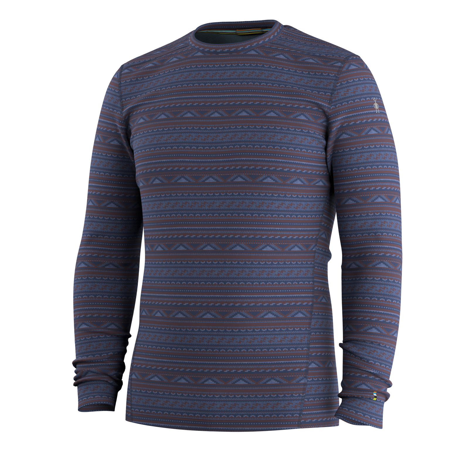 Men's Classic Thermal Merino Base Layer Crew Pacific Blue-Charcoal - ver - 3