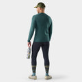 Men's Classic Thermal Merino Base Layer Crew Pacific Blue-Charcoal - ver - 22