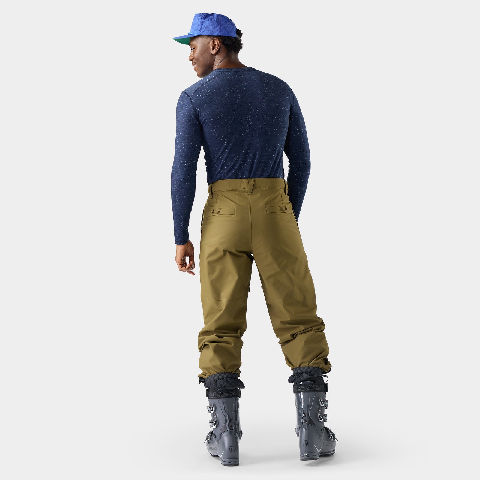 Men's Classic Thermal Merino Base Layer Crew Pacific Blue-Charcoal - ver - 6