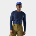 Men's Classic Thermal Merino Base Layer Crew Pacific Blue-Charcoal - ver - 5