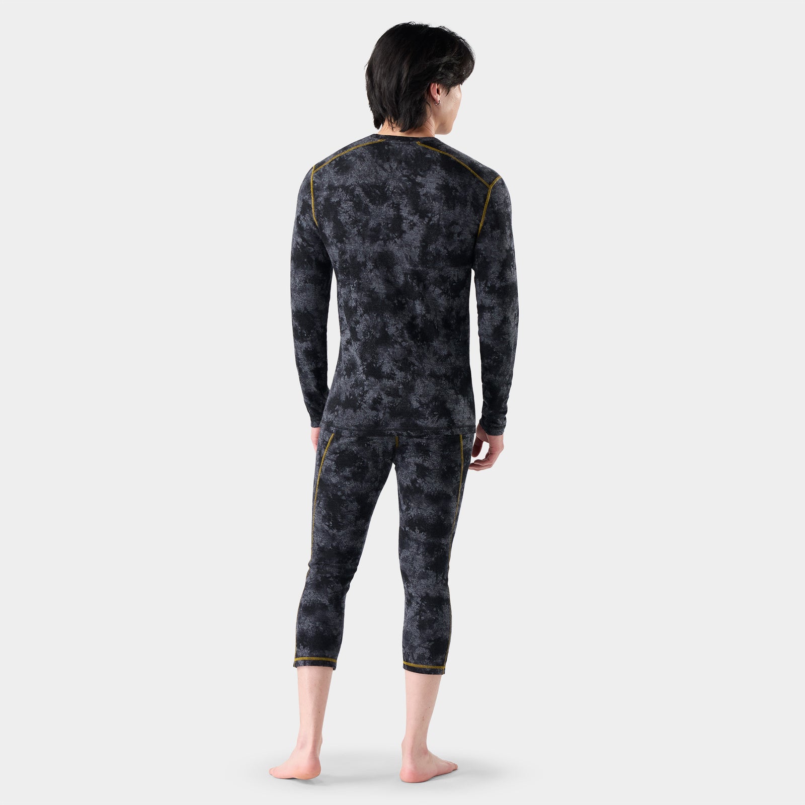 Men's Classic Thermal Merino Base Layer Crew Pacific Blue-Charcoal - ver - 2