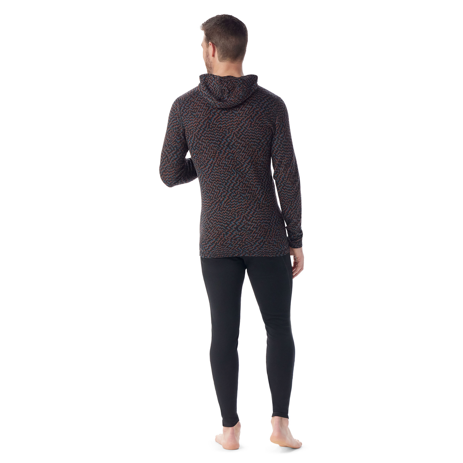 Men's Classic Thermal Merino Base Layer Hoodie Charcoal-Honey Gold - ver - 2