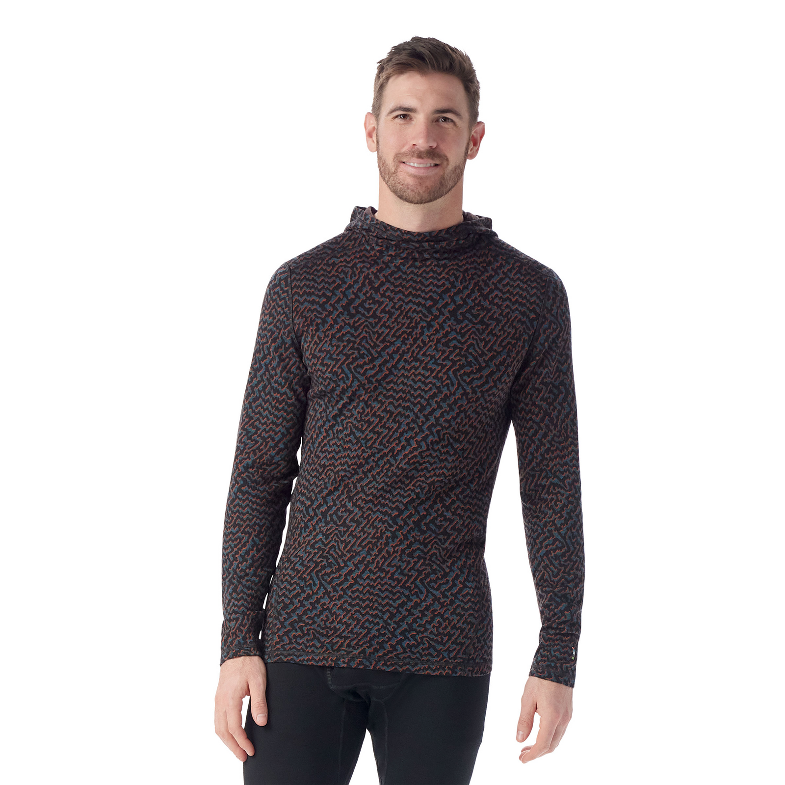 Men's Classic Thermal Merino Base Layer Hoodie Charcoal-Honey Gold - ver - 1